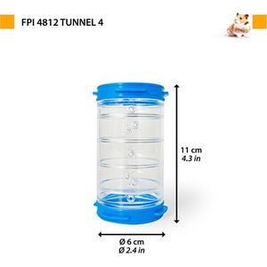 FERPLAST Tunnel 4 / Tunnelbuis - FPI 4812 - Kunststof - Blauw - Diameter: 6 cm - Lengte: 11 cm