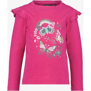 TwoDay meisjes shirt met ruches en vlinder roze - Maat 122/128