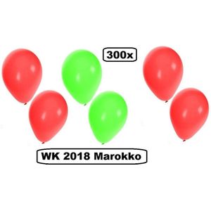 300x WK Ballonnen Marokko rood/groen