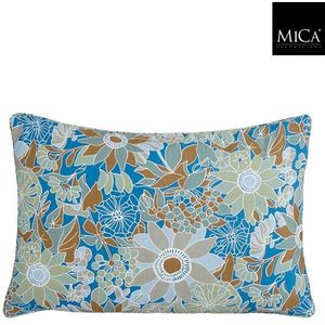 Mica Decorations Fleur Lendekussen - 60 x 40 x 10cm - Blauw