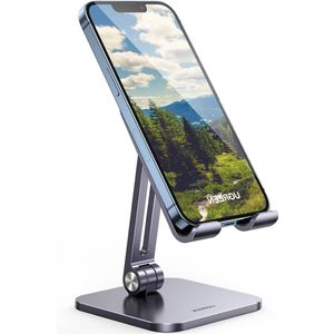 Aluminium Bureau Telefoonstandaard Compatibel met iPhone 14 13 12 11 Pro Max SE XR 8 Plus Galaxy S23 Ultra S23+ S22 S21 S20 FE A52 A53 Huawei Redmi enz.