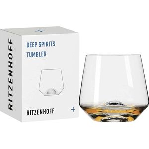 Tumbler-glas, 400 ml, serie Deep Spirits nr. 4 iglu met reliëf in kristallen bodem, Made in Germany, transparant