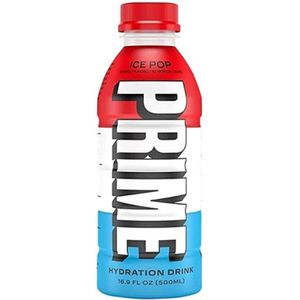 1 Fles Prime Hydration Ice Pop - Prime Drink - Sportdrank - Prime Blue White Red Drink ICE POP- Hydration Prime Drink - 500ML