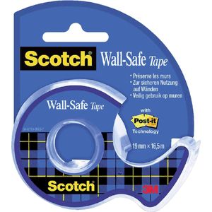 Plakband scotch 19mmx16.5m wall safe handafroller | 1 stuk | 12 stuks