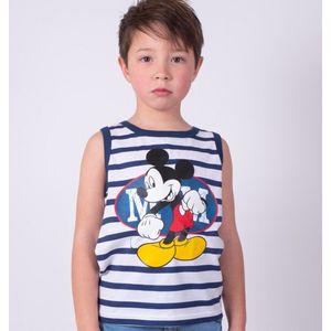Mickey Mouse hemd Blauw gestreept-Maat 128
