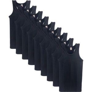 9 stuks SQOTTON halterhemd - 100% katoen - zwart - Maat M