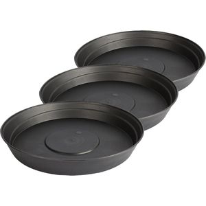 Garronda Ronde Bloempot Onderzetter – 3 struk – Grafiet - ⌀ 28cm H=4,5cm - GD-NIC-Girona96