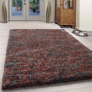Flycarpets Lorium Vloerkleed - 140x200 cm - Terra/Blauw/Beige - Hoogpolig