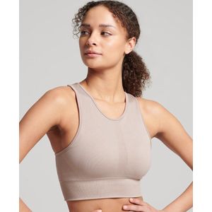 Superdry Core Seamless Mid Impact Bra Sportbeha Grijs XS Vrouw