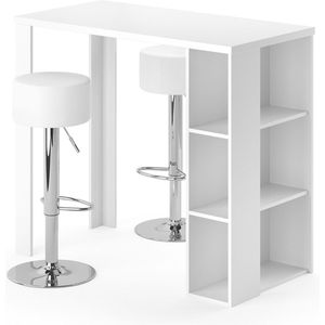 Vicco Noel Bartafel set – 120 x 60 cm met 2 barkrukken Wit met 2 barkrukken