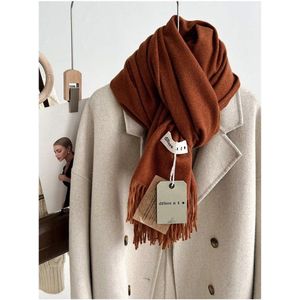 L-200cm*70cm Dames Lamswol Sjaal voor Herfst en Winter, Effen Kleur, Dikke Warme Shawl, Multifunctioneel en Eenvoudig