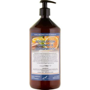 Bodylotion Sweet Orange & Cedarwood 1 liter - met gratis pompje