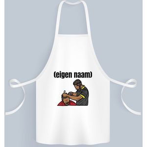 Akyol - kapper man met eigen naam Keukenschort - Kapper - barbers - collega's - verjaardag - afscheidscadeau - geschenk - kado - 82 bij 71 cm