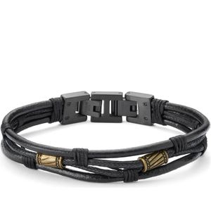 Lucleon - Heren - Leer Armband - Zwart