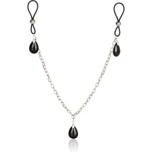 CalExotics - Nonpierce Nipple Chain Jewelry - Bondage / SM Nipple clamps Zwart