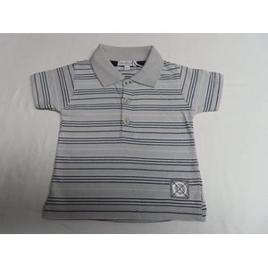 Poloshirt - korte mouwen - Jongens - Grijst , wit , marine - Gestreept - 1 jaar 80