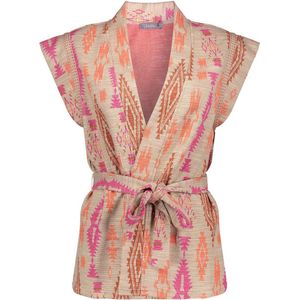 Geisha Vest Gilet Met Ikat Print 45102 20 Sand/fuchsia/coral Combi Dames Maat - XL