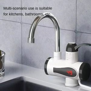 Tankless Boiler Douche 220V – Keukenkraan Boiler 3000W met Digitale Display en EU Plug, Instant Warm Water voor Landhuis, Cottage, Badkamer en Keuken