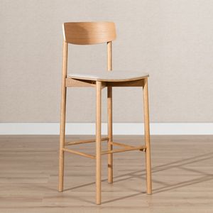 Bronx71® Scandinavische barkruk Jane naturel eiken/ off white 80 cm