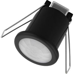 Ledvion - Bewegingsmelder Zwart - Inbouw - Schemerschakelaar - IP20 - 360° - Bereik 8m -Lichtsensor