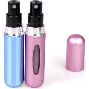 Lege Navulbare Fles voor Parfum - 5 ml Parfum Verstuiver - Draagbare Vloeibare Container voor Cosmetica op Reis - Mini Aluminium Spray - Zilver