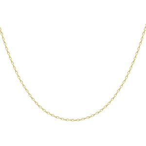 Lucardi Dames Ketting jasseron diamond cut - 9 karaat - Ketting - Cadeau - Moederdag - 51 cm - Geelgoud