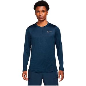 Nike Court Dri Fit Advantage Lange Mouwenshirt Mannen Blauw - Maat M