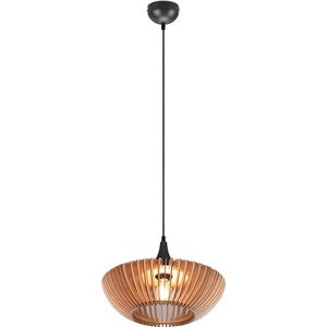 LED Hanglamp - Hangverlichting - Torna Colman - E27 Fitting - Rond - Mat Bruin - Aluminium