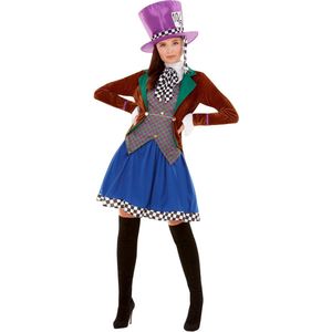 Smiffy's - Mad Hatter Kostuum - Zo Gek Als Een Mad Hatter - Vrouw - Multicolor - Large - Carnavalskleding - Verkleedkleding