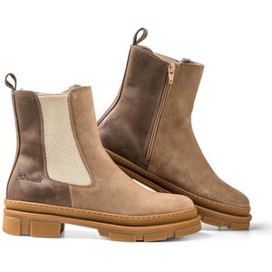 Fellhof Queens warme chelsea boots maat 39 – bruin – gevoerde boots �– warme boots - lamswol – suède – natuurlijke isolatie – antislipzool