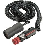 ProCar sigarettenaanstekerplug spiraal verlengkabel - 12-24V/8A - 2 meter