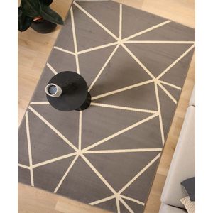 Geometrisch vloerkleed - Bowie grijs/wit 160x230 cm