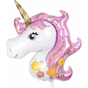 Folieballon Unicorn XL  Eenhoorn roze