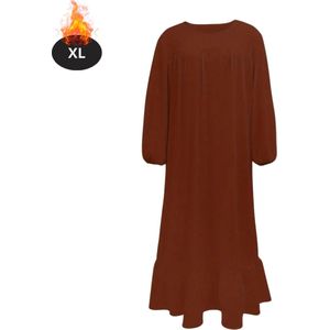 Nivard Islamitische Kleding - Djellaba Dames - Moslim Kleding - Arabisch Dames Kaftan - Alhamdulillah - Rood XL