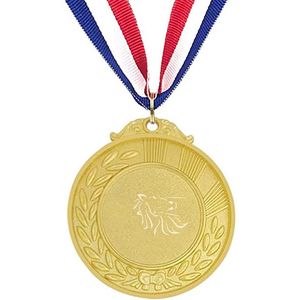 Akyol - paard medaille goudkleuring - Paarden - paarden liefhebber - gegraveerde sleutelhanger - paarden speelgoed meisjes en jongens - paarden spullen - gepersonaliseerd - sleutelhanger met naam