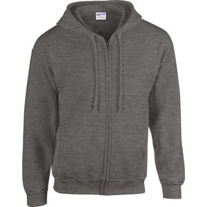 Gildan Heavy Blend™ Adult Full Zip Hooded Sweatshirt GI18600 - Dark Heather - S