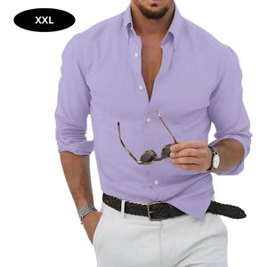 Nivard Overhemd Heren - Volwassenen - Lange Mouwen - Strijkvrij - Lange Mouw - Violet - Maat XXL