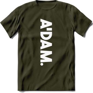 A'Dam Amsterdam T-Shirt | Souvenirs Holland Kleding | Dames / Heren / Unisex Koningsdag shirt | Grappig Nederland Fiets Land Cadeau | - Leger Groen - XL