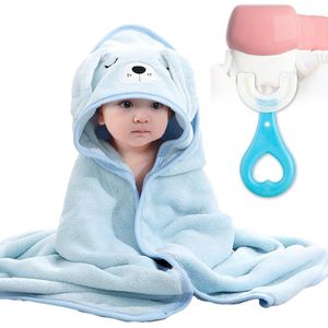 2 stuks handdoek capuchon badhanddoek baby, babyhanddoekenset, capuchonhanddoek baby super absorberend, zachte badponcho baby badhanddoek voor babybaden, uniseks, blauw