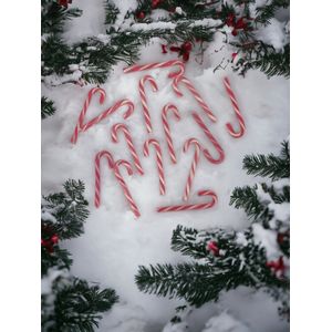 Candy Canes - 24 x rood-witte klassieke zuurstokken - snoep voor in de kerstboom - wit rood - snoep - 24 stuks - multiverpakking