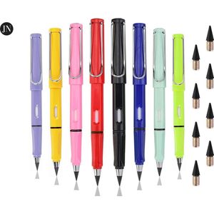 JN Eeuwig potlood - JN Eternal pencil - 10 stuks - kleur grijs - infinity potlood - inclusief 10 gratis nieuwe draaipunten - eeuwigdurend potlood - potlood - vulpotlood - slijpen is niet meer nodig - 10 eeuwige potloden - 10 gratis vullingen