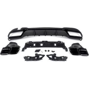 Achterbumper Diffuser Deluxe - Voor Mercedes E-Klasse W212 (2014-2016) - AMG E63 Stijl - Glanzend Zwart - Auto Accessoires