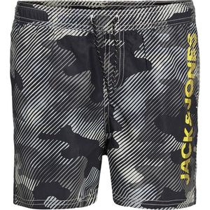 Jack & Jones Junior Zwemshorts Jongens JPSTCRETE Camouflage Grijs - Maat  152 - Zwembroek