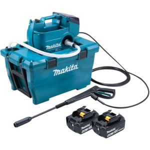 Makita DHW 080 M2K Snoerloze hogedrukreiniger 36 V ( 2x 18 V ) 80 bar 380 l/u Borstelloos + 2x accu 4.0 Ah - zonder lader