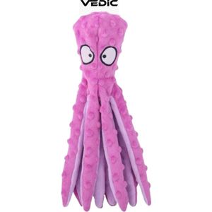 VEDIC® - Octopus Roze Honden Knuffel - Piepspeelgoed - Geen vulling - 32CM