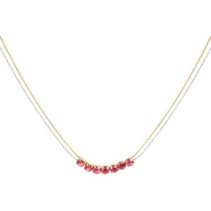 Ketting goud/zilver met steen - roze