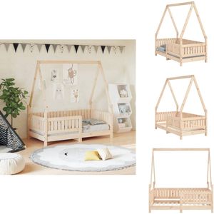 vidaXL Kinderbedframe - Kinderbedframes - Kinderbed - Peuterbed - Kinderbedframe 70x140 cm massief grenenhout