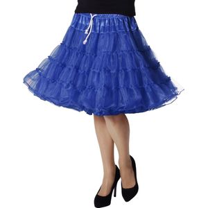 Wilbers & Wilbers - Petticoat Swing Luxe Blauw - Blauw - One Size - Carnavalskleding - Verkleedkleding