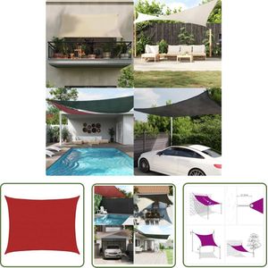 The Living Store Zonnezeil 160 g/m² 6x8 m HDPE rood - Zonnezeil - Schaduwdoek - Schaduw Doek - Zomerseizoen - Buitendecoratie