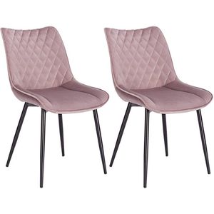 Rootz fluwelen eetkamerstoelen - elegante zitplaatsen - comfortabele stoelen - schuim met hoge dichtheid - duurzaam metalen frame - antislipbeschermers - 85,5 cm x 46 cm x 40,5 cm